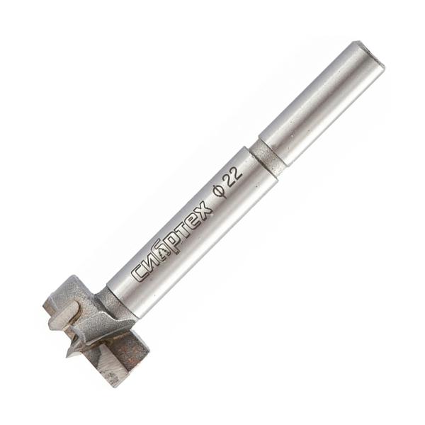 Сверло 22 мм, Форстнера по дереву, цилиндрический хвостовик Сибртех 704822