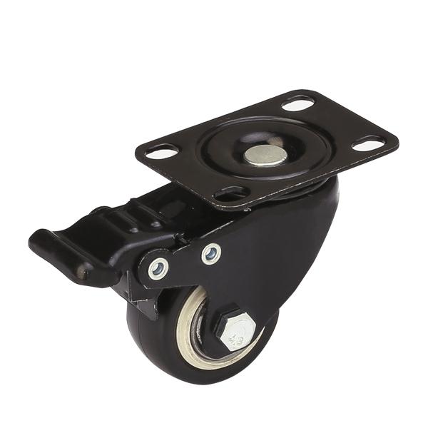 Колесная опора d=40 H62мм усиленная с поворотной площадкой  с тормозом 18001