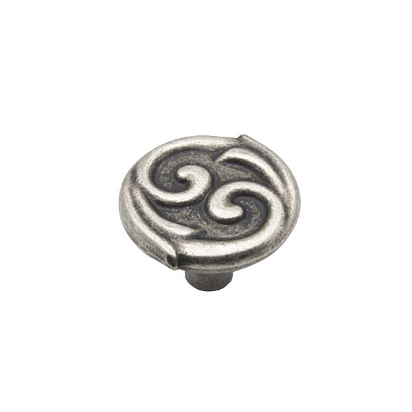 Ручка-кнопка H61, старое серебро 10775