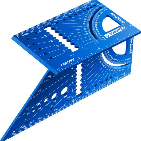 Угольник многофункциональный ЗУБР 3D, 7-в-1(34399)