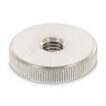 Гайка М 5 DIN 467 круглая низкая рифленая с накаткой нержавеющая сталь А2